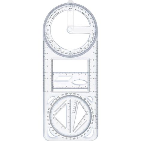 Règle géométrique multifonctionnelle, gabarit de dessin pour l'écriture au bureau-style A (1/5)