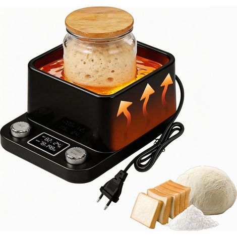 Chauffe Levain Bain-Marie avec Minuterie 198H, Contrôle Précis 1°F Récipient Chauffant pour Fermentation Levain, Yaourt, Kombucha - Chauffage Uniforme 360° (1/5)