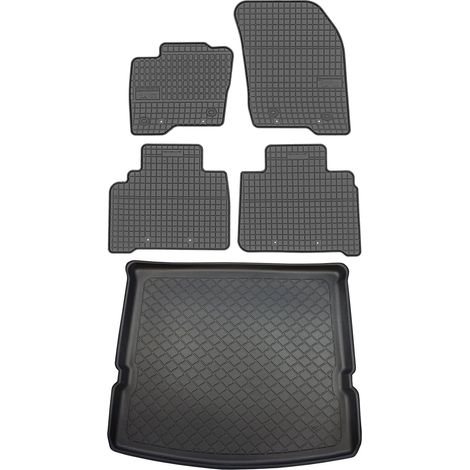 Set di tappetini in gomma per auto e tappetino per bagagliaio per Ford S-Max II Minivan dal 09.2015
