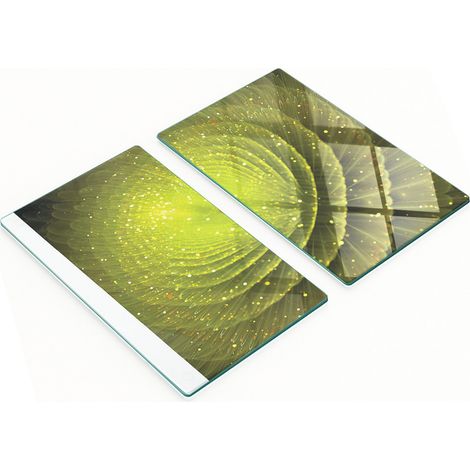 Taglieri decorativi in vetro temperato con motivo floreale frattale, 2x30x52 cm (1/5)
