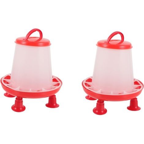 2 Pièces Seau d'alimentation pour Poulet Porte Distributeur Accessoires De Poulailler Belvédère De Poulet Kit D'arrosage Automatique Volaille Bol Poussin Cochon Plastique (1/5)