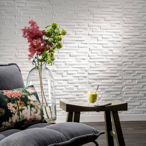 Panneau décoratif mural 3D – 12 panneaux de 50x50cm pour 3m² – Écologique et peinturable – Installation facile avec colle WallArt (1/9)