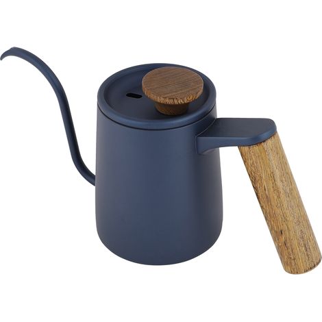 Cafetière à filtre 350 ml en acier inoxydable avec poignée et bec verseur long en col de cygne (bleue) (1/5)