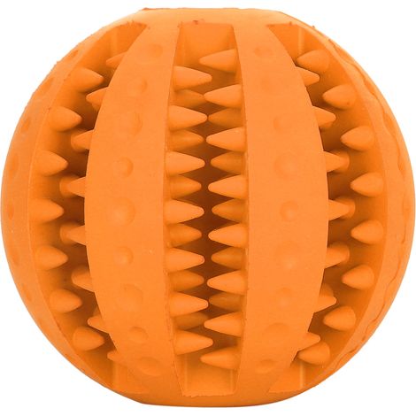 Balle à pois pastèque pour animaux de compagnie, balle à mâcher pour chien, jouet interactif rotatif pour animaux de compagnie, orange (1/5)