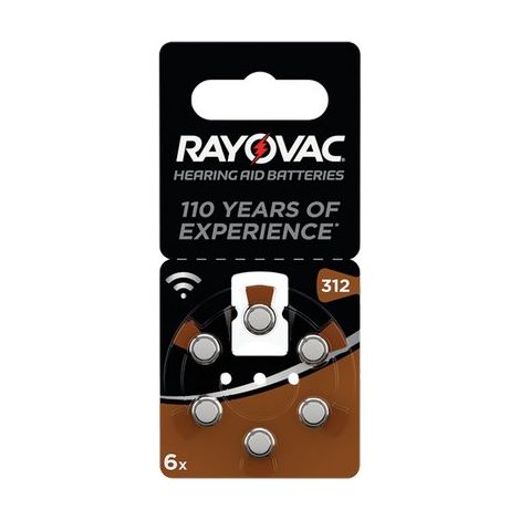 PILA APPARECCHIO ACUSTICO RAYOVAC 312 VARTA - MARRONE CF=PZ 6- 10 confezioni