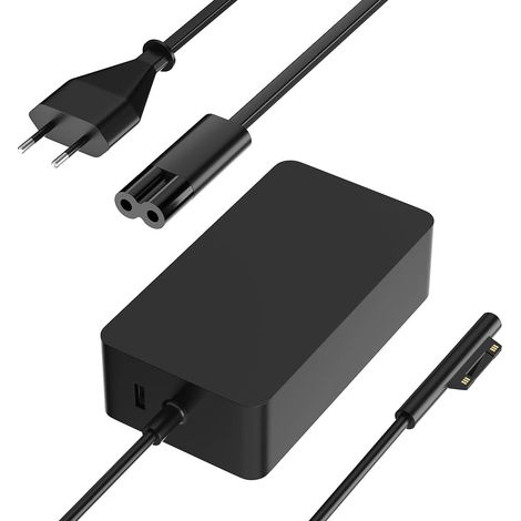 Chargeur Surface Pro 65W pour Microsoft Surface Pro 10 9 8 7 6 5 4 3 Surface Ordinateur Portable/Studio/Go 7 6 5 4 3 2 1 Surface Go 4 3 2 1 Surface Book Tablette Notebook Adaptateur Alimentation