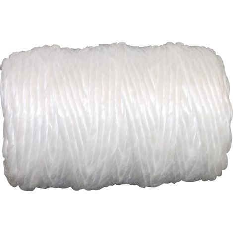 Rouleau de fil de raphia plat synthétique Mod.20170 Bobine de corde blanche polyvalente idéale pour l'emballage, l'artisanat, le jardinage, le bricolage ou l'industrie Dimensions : Ø 3 mm x (1/2)