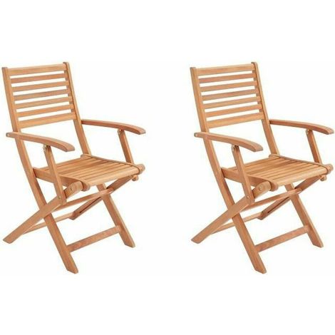 Lot de 2 fauteuils de jardin pliants en Acacia FSC - 57 x 52 x 90 cm (1/5)