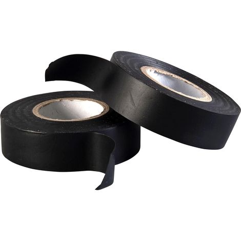 Cinta aislante eléctrica para proteger, agrupar y reparar cables, 2 rollos, 18 mm x 10 m, negra (1/5)