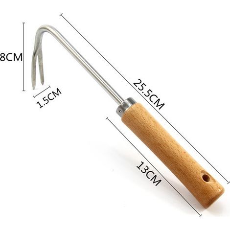 Desherbeur Manuel Arrache Mauvaise Herbe Jardinage Arrache Pissenlit Outil pour Desherber Désherbeur Manuel en Acier Inoxydable avec Manche en Bois (1/5)