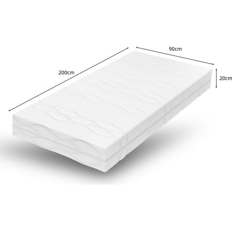 Matelas ressorts ensachés 7 zones ergonomique 20 cm H3 90x200 cm certifié OEKO-TEX fabriqué en Chine lit simple adulte sommeil sain (1/5)