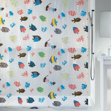 Shower Curtain PEVA Fish 180x200cm Multicolor