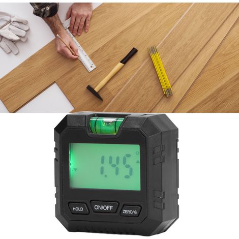 90°-Magnet-Digital-Neigungsmesser, elektronischer Winkelmesser, Wasserwaage für Holzbearbeitung, Schwarz (1/5)