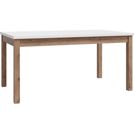 Table extensible L. 160 à 207 cm décor gris clair et chêne - UDINE (1/5)