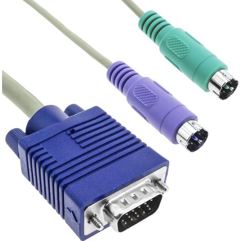 BeMatik - Cable VGA Teclado Ratón ATX 15m (M/M)