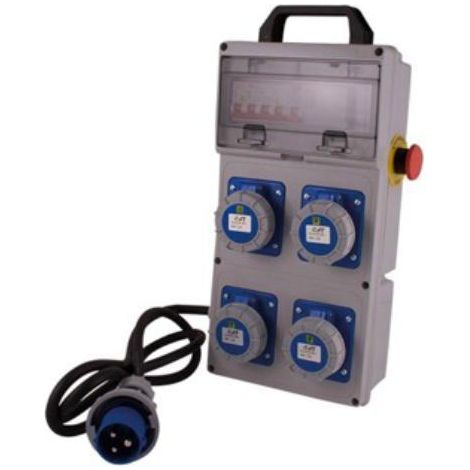 QUADRO ELETTRICO PORTATILE MAURER PLUS 4 PRESE 220V IP55 C/PULS.EMERGENZ