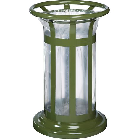 Corbeille à poser ou à fixer Tulipe Vigipirate - 60l - vert olive - RAL 6003 (1/3)