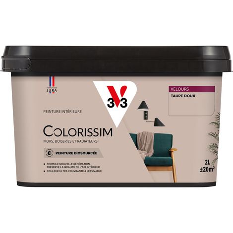 Peinture murale intérieure Colorissim® V33 Taupe doux Velours 2L