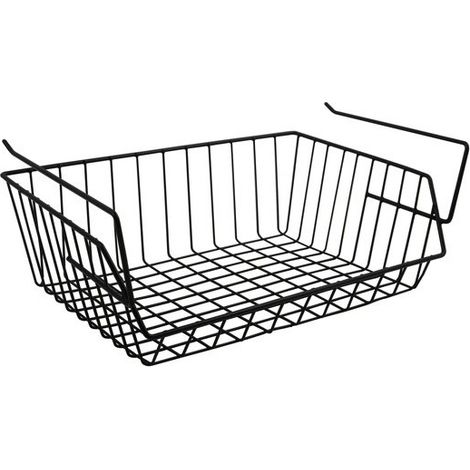 Cesta de almacenamiento colgante con estante 40x27x17,5cm en Acero Negro Mate MSV