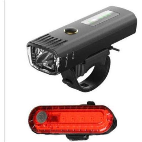Éclairage vélo - Kit d'éclairage arrière et avant ultra-lumineux rechargeable par USB - 4 modes (1/5)