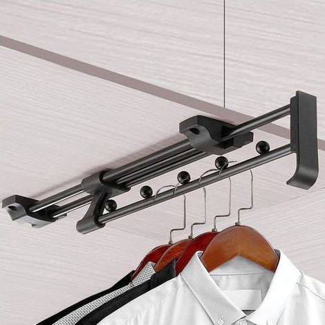 TAISHENGDA - 250 mm ausziehbare Kleiderstange - Kaltstahl - 25 kg Tragkraft - Einfache Montage für Kleiderschränke (1/5)