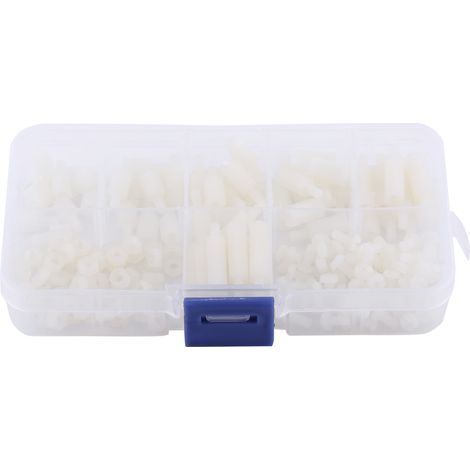 Kit de 180 pièces M3 Écrous Vis Rondelles Blanches Hex avec Boîte de Rangement (1/5)