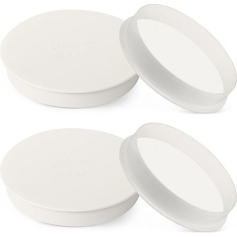 Bouchon de Tuyau d'égout en PVC 100mm Bouchon de Conduite 4 Paquet pour Tuyaux et Systèmes d'Égouts Tube Ligne Protection (DN100) (1/5)