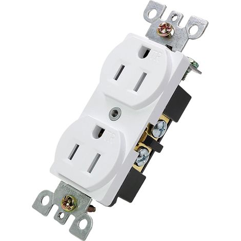 Prise Murale Double - 15 A 125 V - Raccordement Encastré - Pour Cuisine Bureau Restaurant Chambre - 1 Pièce (1/5)