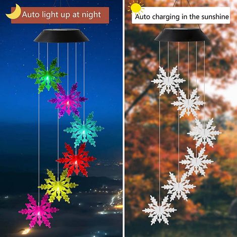 Gnobogi Guirlande Solaire À Clochettes Noël - Figurine Père Noël Rotative - Décoration Extérieure Jardin Cour Balcon - 1 Pièce (1/5)