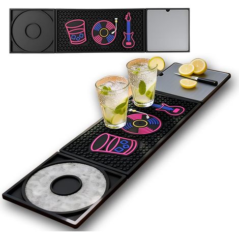Tapis égouttoir absorbant, idéal pour les cafés et les cuisines, tapis anti-gouttes antibactérien portable, pour verres, comptoirs, cafés (61,515,11 cm) (1/5)