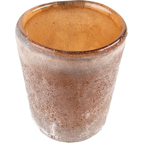 Photophore en Verre Marron Bougeoir Style Rustique pour Bougie Chauffe-Plat Ø 7 x 10 cm - PANGIVO (1/3)