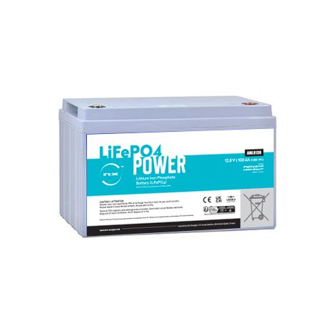 NX - Batterie Lithium Fer Phosphate NX LiFePO4 POWER UN38.3 (1280Wh) 12.8V 100Ah M8-F (1/2)