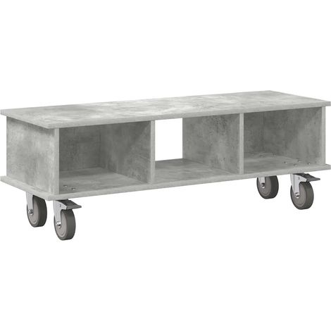 Mueble TV rectangular moderno almacenamiento multiusos salón 100 x 35 x 35 cm madera contrachapada gris hormigón 020054734 (1/5)