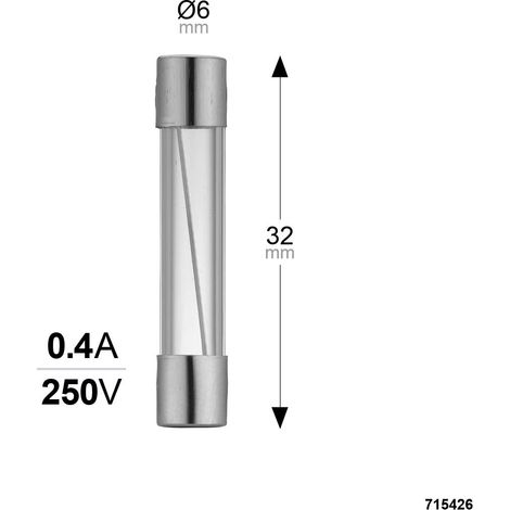 DEBFLEX - FUSIBLE VERRE FUSION RAPIDE 6X32 0,4A 250V SACHET DE 2 - 715426 (1/3)