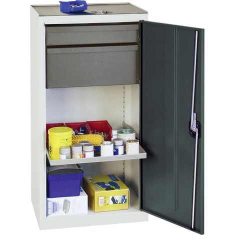 Stumpf Armoire à outils et matériel série 3000 gris clair / gris anthracite + 1 tiroir 100 mm + 1 tiroir 200 mm + 1 tablette coulissante - 3001371