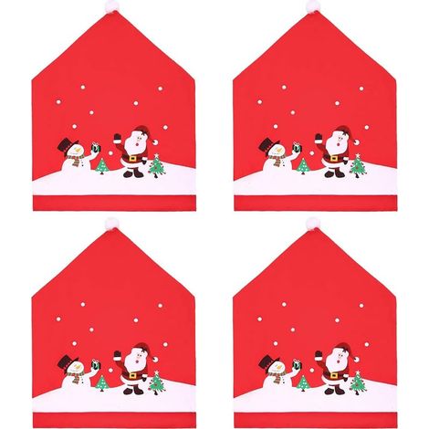 Housses de chaise de noël, 4 pièces, décoration de chaise pour fête de noël et dîner (1/5)