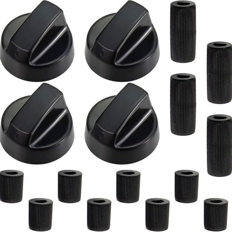 Ensemble de 4 pièces de rechange pour interrupteur de cuisinière à gaz, diamètre intérieur 6 mm/8 mm, pièces de rechange pour bouton de four et de plaque de cuisson - Noir - 1 pièce (1/5)