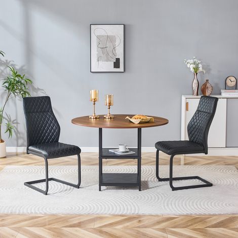 Conjunto mesa comedor redonda y 2 sillas OKMYHOME (1/4)