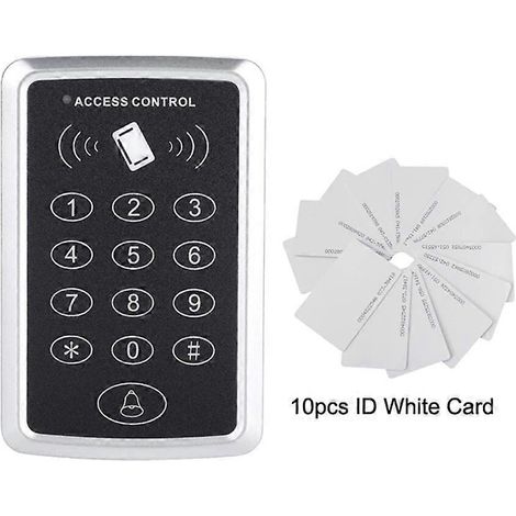 Clavier de contrôle d'accès RFID 125 kHz, lecteur de cartes EM, système de contrôle d'accès de porte, ouvre-porte de porte, système de clavier AC et 10 cartes (1/5)