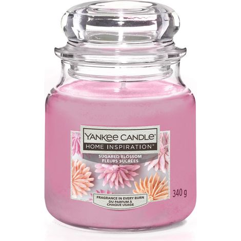 Yankee Candle Duftkerze Mittleres Glas Sugared Blossom 340 g rosa Duft Kerze