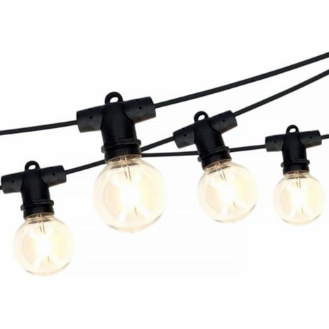 Cordoniera LED 9,8m con 10 Lampadine G40 a Luce Calda E12, Prolungabile per Esterni, Giardino, Eventi, Ristoranti - Lampadina Omaggio Inclusa (1/5)