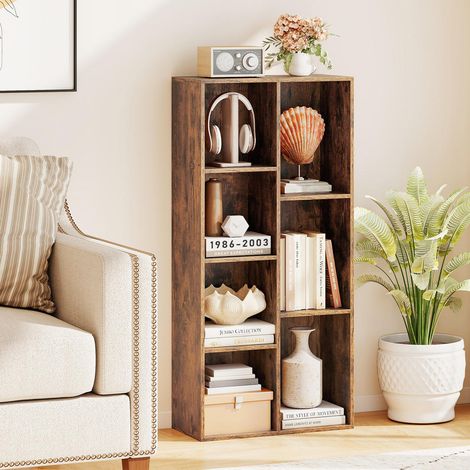 Pour salon, bureau ou chambre, étagère bibliothèque 49,5 x 23 x 106 cm, 7 niches, verticale ou horizontale (1/5)