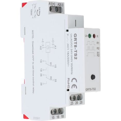 Time Relay Flame Retardant ABS Case Auxiliary Relay with LED Indicator for Circuit AC DC 24‑240V (1/5)
