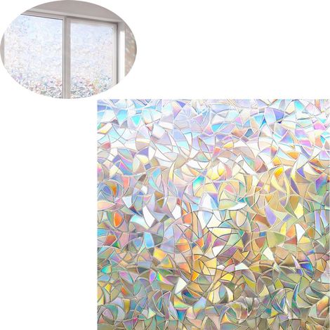 Sticker pour fenêtre et vitre 50 x 200 cm décoration murale pour chambre d enfant salle de bain et cuisine film décoratif avec protection solaire et pare soleil (1/5)