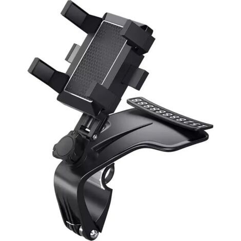 Support de téléphone universel à 360° pour tableau de bord de voiture avec plaque d'immatriculation de stationnement temporaire, utilisation à une main et protection en silicone pour tous les (1/5)