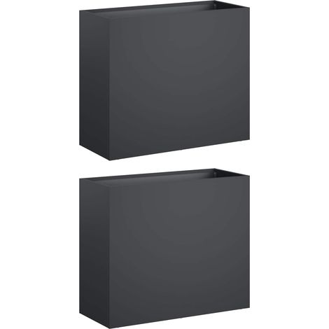 Garden Planter 2 pcs Anthracite 50 x 20 x 40 cm vidaXL