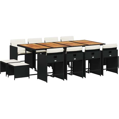 Maison Exclusive - Set comedor de jardín con cojines 13 pzas ratá (1/5)