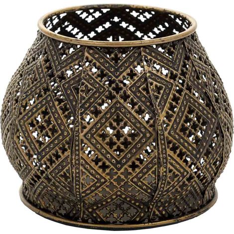 Portavelas de metal dorado 14x14x10.5 (1/5)