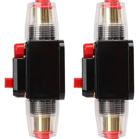 Disjoncteur en ligne 12-24 V avec porte-fusible à réarmement manuel, cosses de batterie et gaine thermorétractable pour système audio de voiture ou de bateau, 125 A (1/5)