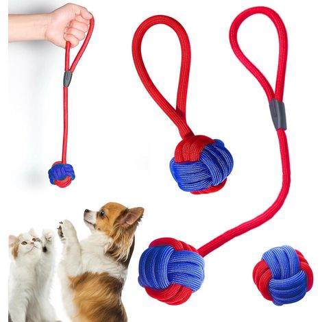 Lot de 3 Jouets en Corde pour Chien, Corde à Nœuds à Mâcher, Jouets Interactifs pour Nettoyage des Dents, Chiots et Chiens de Petite et Moyenne Taille (1/5)